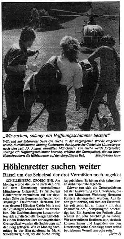 verschollen Untersberg 1987